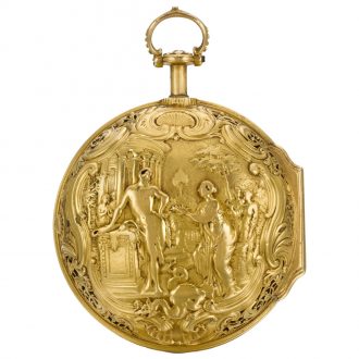 English quarter repeating repoussé clock watch Circa 1750