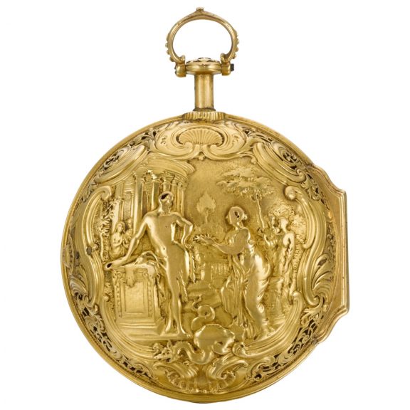English quarter repeating repoussé clock watch Circa 1750 English quarter repeating repoussé clock watch Circa 1750