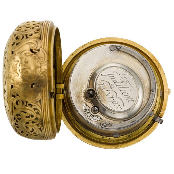 English quarter repeating repoussé clock watch Circa 1750 English quarter repeating repoussé clock watch Circa 1750
