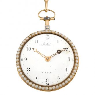French decorative gold verge watch with chatelaine Circa 1790