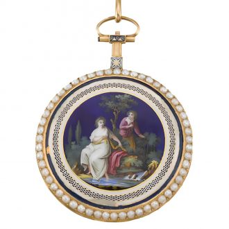 French decorative gold verge watch with chatelaine Circa 1790