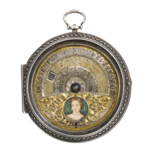 English pair cased wandering hour verge with portrait Circa 1710