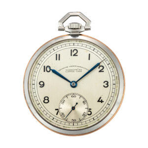 German open faced keyless lever watch with two tone dial Circa 1940