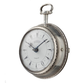 An English tortoiseshell silver verge pocket watch Circa 1853