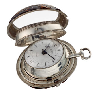 An English tortoiseshell silver verge pocket watch Circa 1853