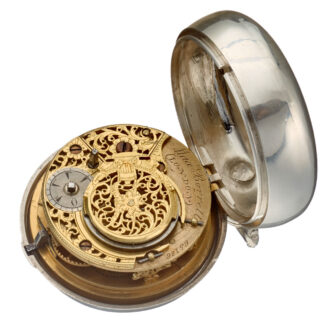 An English tortoiseshell silver verge pocket watch Circa 1853