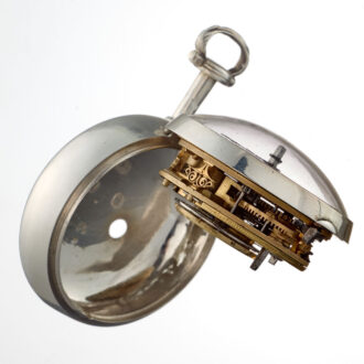 An English tortoiseshell silver verge pocket watch Circa 1853
