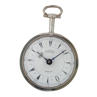 An English tortoiseshell silver verge pocket watch Circa 1853