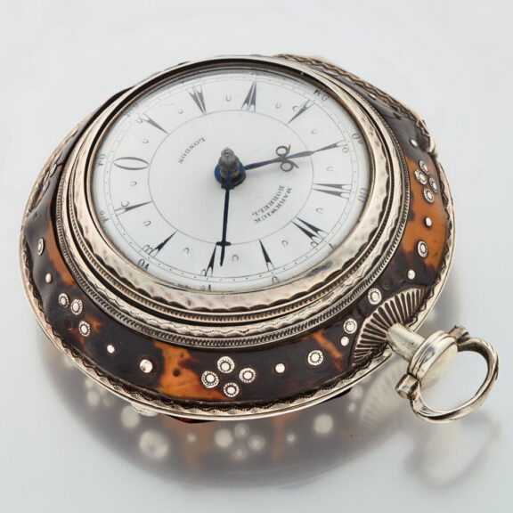 An English tortoiseshell silver verge pocket watch Circa 1853 An English tortoiseshell silver verge pocket watch Circa 1853