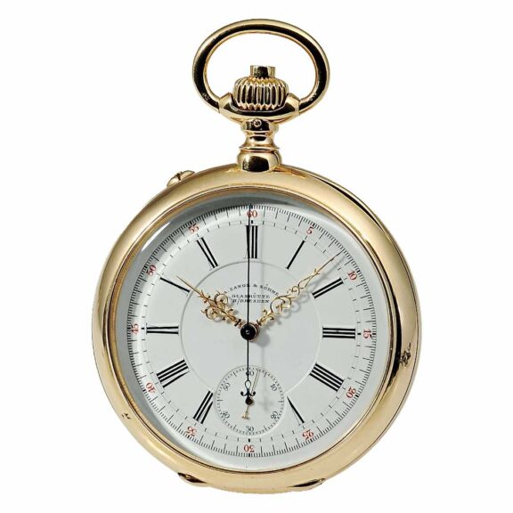 German gold pocket watch with chronograph Circa 1893 German gold pocket watch with chronograph Circa 1893