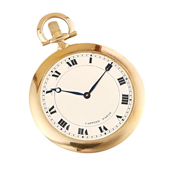 Thin French 18K yellow gold keyless dress watch Circa 1920