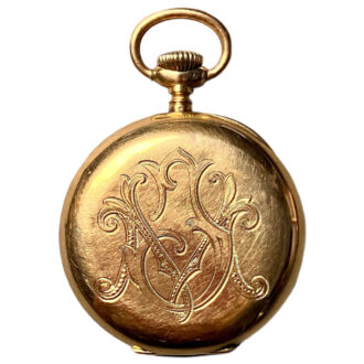Swiss 18K yellow gold open faced pocket watch Circa 1915