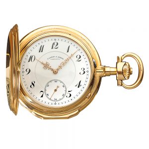 German 18k rose gold hunting cased lever watch Circa 1910