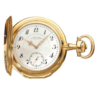 German 18k rose gold hunting cased lever watch Circa 1910