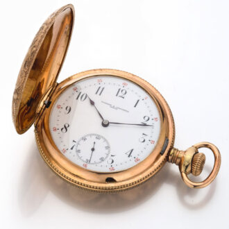 A fine Swiss gilt hunting cased keyless watch Circa 1900