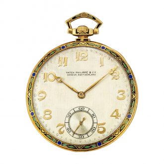 Swiss gold and enamel Art Deco lever dress watch Circa 1925
