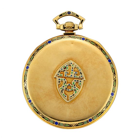 Swiss gold and enamel Art Deco lever dress watch Circa 1925 Swiss gold and enamel Art Deco lever dress watch Circa 1925