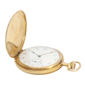 American gold Art Nouveau full hunter pocket watch Circa 1900