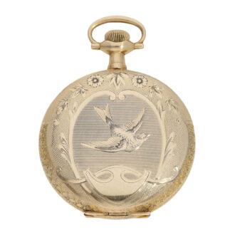 American gold Art Nouveau full hunter pocket watch Circa 1900