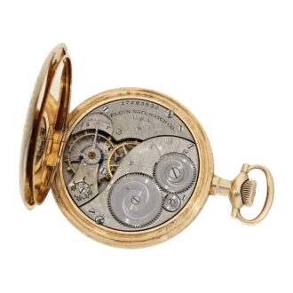 American gold Art Nouveau full hunter pocket watch Circa 1900