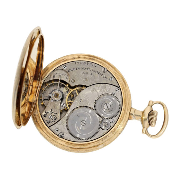 American gold Art Nouveau full hunter pocket watch Circa 1900 American gold Art Nouveau full hunter pocket watch Circa 1900