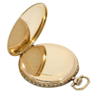 Swiss gold open faced lever pocket watch Circa 1926