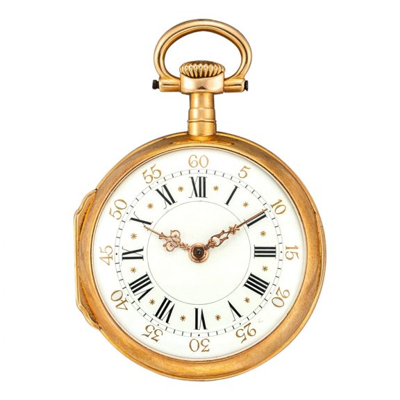 Fine Swiss 18 carat gold open faced keyless lever watch Circa 1882 Fine Swiss 18 carat gold open faced keyless lever watch Circa 1882