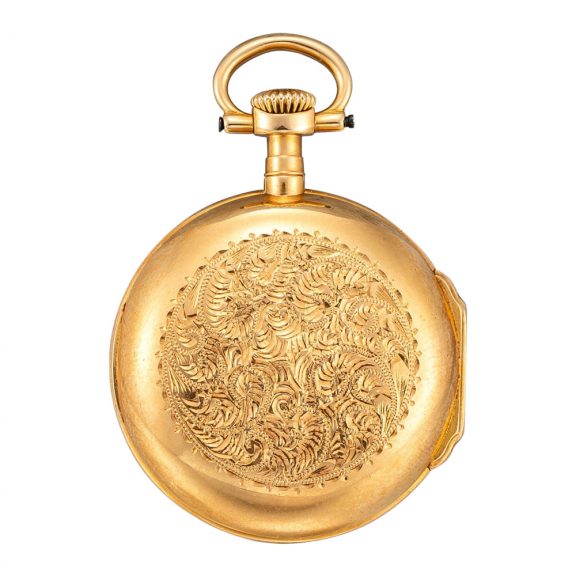 Fine Swiss 18 carat gold open faced keyless lever watch Circa 1882 Fine Swiss 18 carat gold open faced keyless lever watch Circa 1882