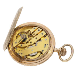 Swiss pink gold Art Nouveau full hunting watch Circa 1900
