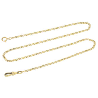 Swiss 14k gold lever watch with 18k golden chain Circa 1930