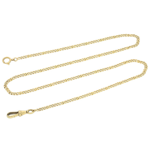 Swiss 14k gold lever watch with 18k golden chain Circa 1930 Swiss 14k gold lever watch with 18k golden chain Circa 1930