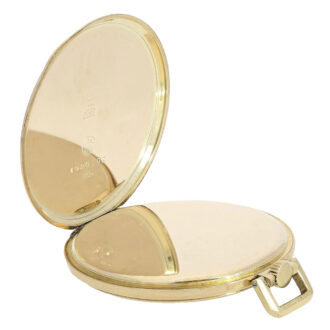 Swiss 14k gold lever watch with 18k golden chain Circa 1930