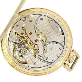 Swiss 14k gold lever watch with 18k golden chain Circa 1930