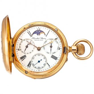 Swiss hunting cased keyless complicated lever watch Circa 1890 Swiss hunting cased keyless complicated lever watch Circa 1890