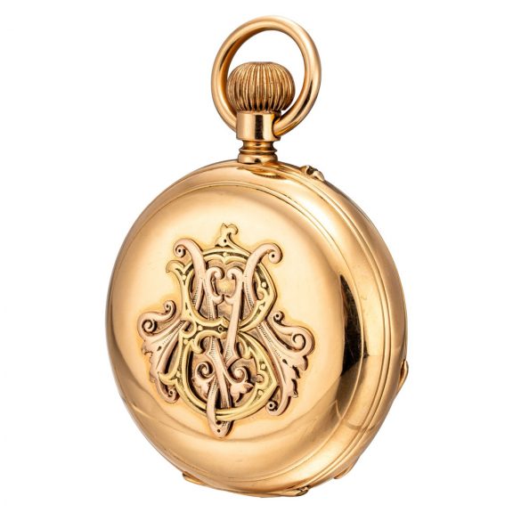 Swiss hunting cased keyless complicated lever watch Circa 1890 Swiss hunting cased keyless complicated lever watch Circa 1890