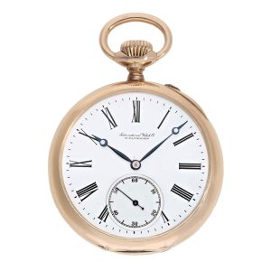 Swiss gold IWC watch with Art Nouveau monogram Circa 1902