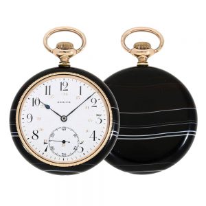 Swiss lever dress watch with agate stone case Circa 1920