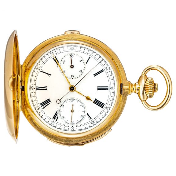 French/Swiss repeater with chronograph and register Circa 1910