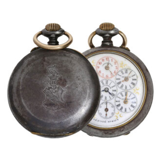 Rare Swiss iron open faced World Time watch Circa 1890