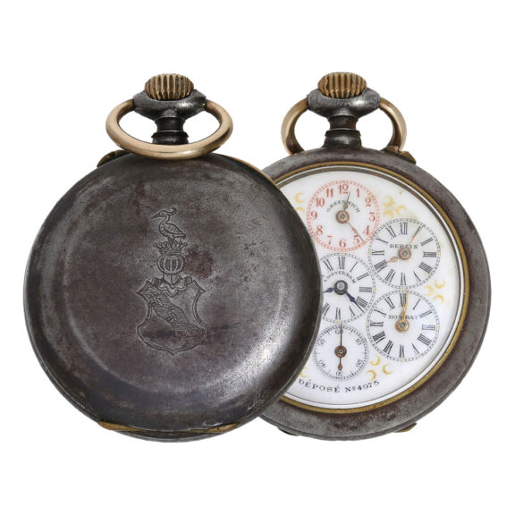 Rare Swiss iron open faced World Time watch Circa 1890 Rare Swiss iron open faced World Time watch Circa 1890