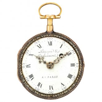 French gold verge watch with enamel painting Circa 1780