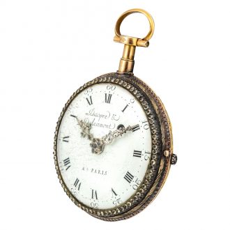 French gold verge watch with enamel painting Circa 1780