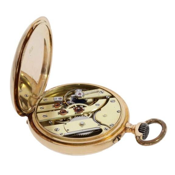 Swiss pink gold 14k open faced keyless lever Circa 1890 Swiss pink gold 14k open faced keyless lever Circa 1890