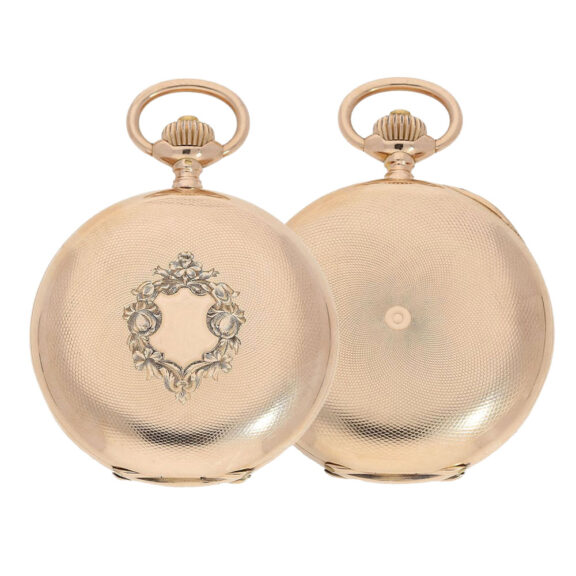 Swiss 18 carat gold hunting cased lever watch Circa 1900 Swiss 18 carat gold hunting cased lever watch Circa 1900