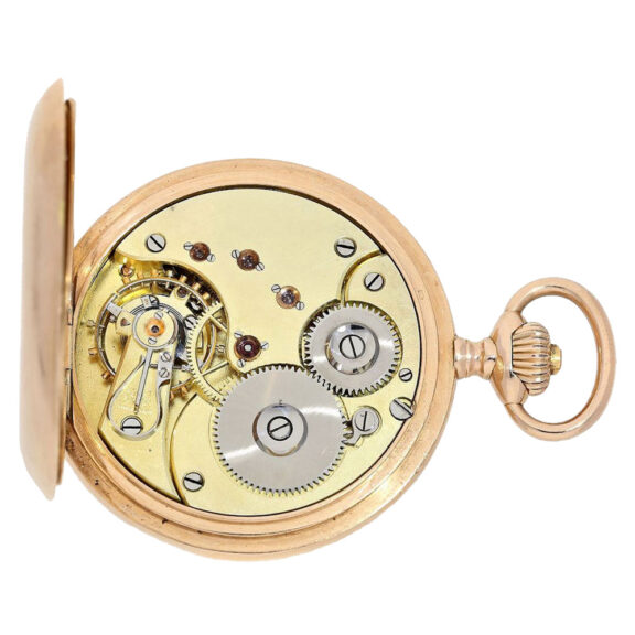 Swiss 18 carat gold hunting cased lever watch Circa 1900 Swiss 18 carat gold hunting cased lever watch Circa 1900