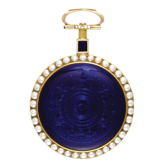 Scottish fine gold, enamel and pearl set watch Circa 1800 Scottish fine gold, enamel and pearl set watch Circa 1800