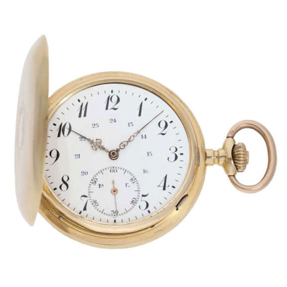 Exceptionally large Swiss gold hunting cased watch Circa 1900