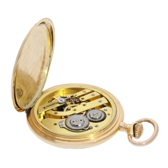 Exceptionally large Swiss gold hunting cased watch Circa 1900 Exceptionally large Swiss gold hunting cased watch Circa 1900