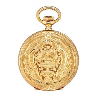 Fine Swiss 18 carat gold hunting cased lever watch Circa 1887
