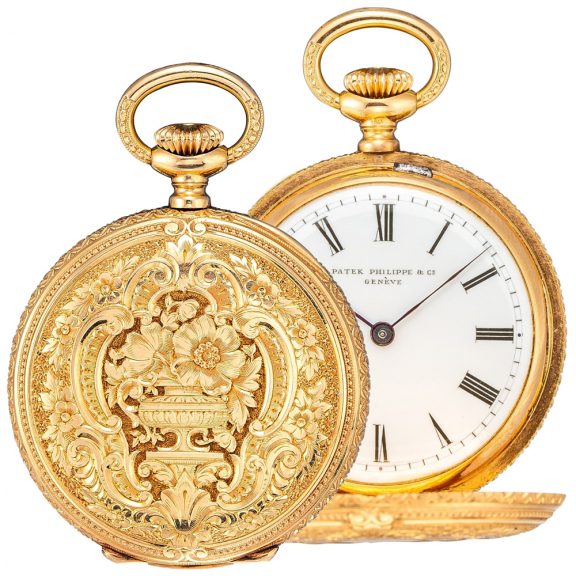 Fine Swiss 18 carat gold hunting cased lever watch Circa 1887